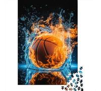 Basketball Wooden 1000 Pieces Jigsaw Puzzle for Adults Creative Rectangular Puzzle Brain Exercise Challenge Game 1000pcs (75x50cm)