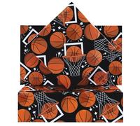 Basketball Wrapping Paper for Boys Girls, Shoot a Basket/Basketball Patterns on Black Gift Wrap Paper - Sports Soccer Ball Theme Design Art Paper for Kids Men Women Birthday Baby Shower Holiday