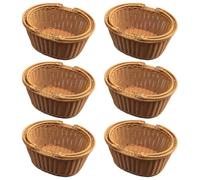 Baskets, Home Baskets Storage, 6 Pcs Basket For Gifts With Foldable Handles, Woven Plastic Gift Baskets For Birthday Wedding Picnic Market Use