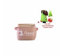 Baskets Storage, Morbuy Christmas Gift Organizer Bin-Collapsible Hamper Original Linen and Fabric Diaper Boxes Holders Water-proof Small with Handle for Organizing Toys Blankets and Laundry 1pcs (Pink)