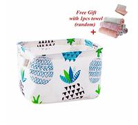 Baskets Storage, Morbuy Organizer Bin-Collapsible Christmas Gift Hamper Original Linen and Fabric Diaper Boxes Holders Water-Proof Small with Handle for Organizing Toys Blankets and Laundry 1pcs