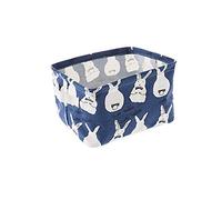 Baskets Storage, Morbuy Organizer Bin-Collapsible Christmas Gift Hamper Original Linen and Fabric Diaper Boxes Holders Water-proof Small with Handle for Organizing Toys Blankets and Laundry 1pcs (blue)