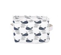 Baskets Storage, Morbuy Organizer Bin-Collapsible Hamper Original Christmas Gift Linen and Fabric Diaper Boxes Holders Water-proof Small with Handle for Organizing Toys Blankets and Laundry for Newborns (Blue Whale)