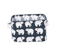 Baskets Storage, Morbuy Organizer Bin-Collapsible Hamper Original Christmas Gift Linen and Fabric Diaper Boxes Holders Water-proof Small with Handle for Organizing Toys Blankets and Laundry for Newborns (Polar bear)