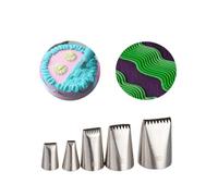 Basketweave Piping Nozzles for Stripes, Ribbons, Rows, Woven Designs on Cakes Cupcakes Cookies,5 Pcs