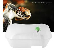 Basking Platform, Box Dock with Basking Platform Plastic Breeding Box for Reptile (White)