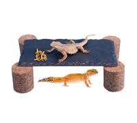 Basking Rocks for Bearded Dragons,Bearded Dragon Cave with Cork Stake - Humid-Proof Natural Climbing Habitat for Aquarium Home Freshwater