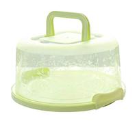 basku Cake Storage Container, Portable Cupcake Box Muffin Container, round cake box for pastry storage, round cake tray with handle baking accessories - 22Ã-26Ã-12.5 cm (light green)