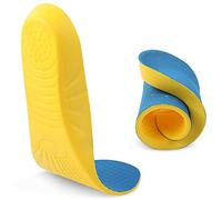 Basmile Memory Foam Insoles, Orthotic Insoles, Shock Absorption, Arch Support, Yellow, Unisex-Adult, Shoe Inserts, Size L (Men's 8-12/ Women 10-15)