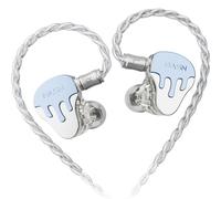 BASN BmasterX 6 Drivers Hybrid in-Ear Monitors with Noise Isolation for Musicians, Stage & Studio, Professional HiFi IEMs, Detachable 4-core OFC Silver-Plated Cable & Shockproof Case (Blue-White)