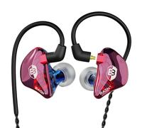 BASN Bsinger In Ear Monitors Wired Earphones with Noise Isolation, Dual Dynamic Drivers High Definition IEMs with MMCX Detachable Cable for Musicians Drummers Singers (Blue&Purple)