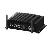 BASOARO Fanless Industrial Mini PC Win 11 Pro Core i7 10510U, 16GB RAM 256GB SSD, 4K Triple Display (2 HD+DP), Dual RJ45 LAN, 2 RS232/422/485 COM, GPIO, 6 USB, WiFi, BT