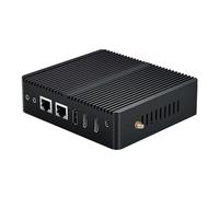 BASOARO Industrial PC Fanless Mini PC Win 11 Pro Celeron J6412, 16GB RAM 256GB SSD, Dual Gigabit Ethernet, 2 HD DP Triple Display, 2 RS232 COM, 4 USB, Dual Band WiFi, BT 4.2