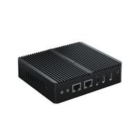 BASOARO Industrial PC Fanless Mini PC Win 11 Pro Celeron J6412, 8GB RAM 128GB SSD, Dual Gigabit Ethernet, 2 HD DP Triple Display, 2 RS232 COM, 4 USB, Dual Band WiFi, BT 4.2