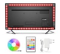 Bason TV LED Backlight with Bluetooth APP and Remote Control, LED Lights for TV 85-90inch, Color Changing Light with Music Sync, Color DIY and Timing for Game Room, Bedroom Decor, Adapter Powered