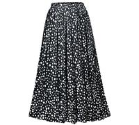 Basoteeuo Womens Skirt Leopard Print Midi Long Shirring Skirts High Waisted A Line Skirts, A-leopard Black, M