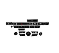 BASPHHH Compatible With Jaguar For XJ XJL 2010-2015 Interior Button Cover Center Console Repair Sticker Black Start Stop Switch Dash Trim(Climate Type A)