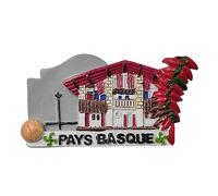 Basque Country France Featured Folk House Refrigerator Magnet 3D Travel Souvenir Fridge Decoration Magnetic Sticker Craft Collection