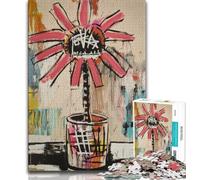 Basquiat Flowers Jigsaw Puzzles for Teenagers 1000 Piece Puzzle,Educational Games Wall Decoration Unique Birthday And Xmas Gifts (38x26cm)