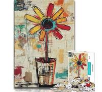 Basquiat Flowers JigsawPuzzle 1000 Pieces for Adults,Challenging Game And Family Play for Is Ideal As A Gift for The Whole Family (38x26cm)