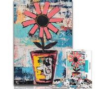 Basquiat Flowers JigsawPuzzle 1000 Pieces for Adults,Family Game Stress Reliever Difficult Challenge Secret Santa Gifts (75x50cm)
