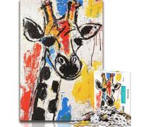 Basquiat Giraffe JigsawPuzzle 1000 Pieces for Adults,Family Game Stress Reliever Difficult Challenge Secret Santa Gifts (38x26cm)