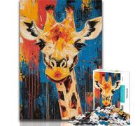 Basquiat Giraffe JigsawPuzzle 1000 Pieces for Adults,Family Game Stress Reliever Difficult Challenge Secret Santa Gifts (38x26cm)