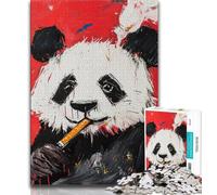 Basquiat Panda Jigsaw Puzzles for Adults 1000 Piece Puzzle,Challenging To Complete But Fun And Humorous Birthday Present,Gifts,Wall Art 38x26cm