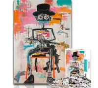 Basquiat Robot 1000 Pieces Jigsaw Puzzles for Adults And Teens,Staycation Kill Time Every Piece Is Unique - Challenging Family Fun Game (75x50cm)