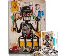 Basquiat Robot Jigsaw Puzzles for Teenagers 1000 Piece,Educational Game Challenge Toy Wall Decoration Unique Birthday And Xmas Gifts 38x26cm