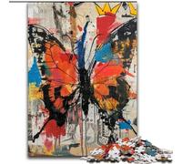 Basquiat Style Butterfly Jigsaw Puzzles for Adults 1000 Pieces, Learning Educational Toys Family Games Suitable for Desktop Decoration (50x75cm)