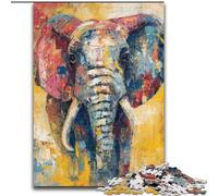 Basquiat-style Elephant Jigsaw Puzzles for Teenagers 1000, for 14+ Train Your Brain And Your Hands Christmas Game Gifts (26x38cm)