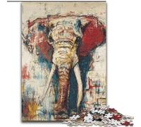 Basquiat-style Elephant Jigsaw Puzzles for Teenagers 1000 Jigsaws, Challenging Game for Is Ideal As A Gift for The Whole Family (26x38cm)