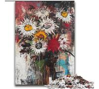 Basquiat-style Flowers And Skulls Jigsaw Puzzles for Adults 2000 Piece Puzzle, Challenging Game for Is Ideal As A Gift for The Whole Family (70x100cm)