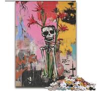 Basquiat-style Flowers And Skulls JigsawPuzzle 1000 Pieces for Teenagers, Challenging Game Gifts for Is Ideal As A Gift for The Whole Family (26x38cm)