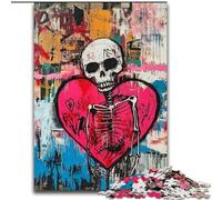 Basquiat-style Heart Adult Jigsaw Puzzles 1000 Pieces, for Age 14+ Home Art Decor Family Games Christmas Birthday Gifts (50x75cm)