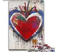 Basquiat-style Heart Puzzles for Teenagers 2000 Pieces, Suitable for Ages 14 And Up Toy Wall Decor Birthday And Unique Gifts (70x100cm)