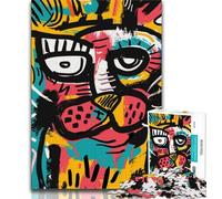 Basquiat Style JigsawPuzzle 1000 Pieces for Teenagers,Brain Teaser Game Wall Decoration Unique Birthday And Xmas Gifts (38x26cm)