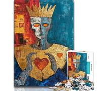 Basquiat-style King 1000 Pieces Jigsaw Puzzle For Adults Teens,Help The Brain Exercise Addictive Toys to Cultivate Patience Unique Challenge Game (38x26cm)