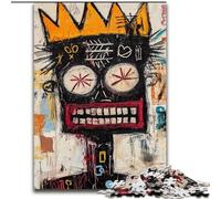 Basquiat-style King Jigsaw Puzzles for Teenagers, Educational Games Home Decoration Birthday Present, Gifts, Wall Art (50x75cm)