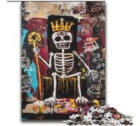 Basquiat-style King Skull Adult Jigsaw Puzzles 2000 Pieces, Family Activity with Matching Poster And Trivia Sheet for Age 14+ (70x100cm)