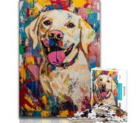 Basquiat-style Labrador Puzzles for Adults Teens 1000 Pieces,Help The Brain Exercise Addictive Toys to Cultivate Patience Suitable for Couples (38x26cm)