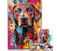Basquiat-style Labrador Puzzles for Teenagers Teens 1000pc Puzzle,Challenging To Complete But Fun And Humorous Unique Home Decor And Gifts (75x50cm)