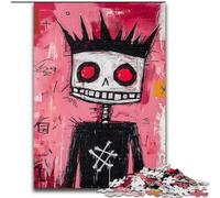 Basquiat-style Skeleton King 1000 Piece Jigsaw Puzzles for Teenagers Gifts, Help The Brain Exercise Addictive Toys to Cultivate Patience Perfect Decoration (26x38cm)