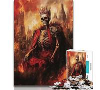 Basquiat-style Skeleton King 1000 Piece Jigsaw Puzzles for Teenagers Gifts,Help The Brain Exercise Addictive Toys to Cultivate Patience Suitable for Couples (38x26cm)