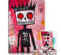 Basquiat-style Skeleton King Jigsaw Puzzles for Teenagers 1000 Jigsaws,Learning Educational Toys Family Games Unique Birthday And Gifts (50x75cm)