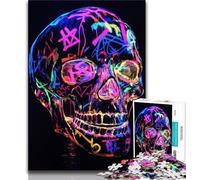 Basquiat-style Skull 1000 Piece Jigsaw Puzzles for Teenagers Gifts,Decompressing Intellectual Educational Toy Secret Santa Gifts (38x26cm)