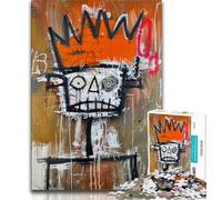 Basquiat-style Skull Crown Adult Jigsaws 1000 Pieces Difficult,Decompressing Intellectual Educational Toy Suitable for Desktop Decoration (50x75cm)