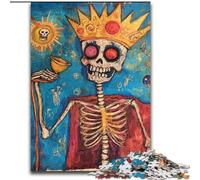 Basquiat-style Skull Crown Jigsaws Puzzles 1000 Pieces for Teenagers Gifts, Art Interesting Stress Reduction Wishlist with Santa Claus for Age 14 (50x75cm)