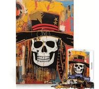 Basquiat Style Skull Jigsaw Puzzles 1000 Piece for Teenagers Thought Training Mind Soothing Fun Uniform Cut Thoughtful Xmas (38x52cm)